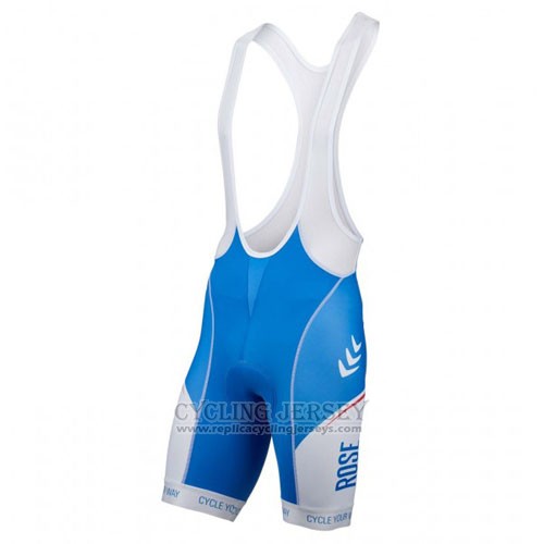 2016 Cycling Jersey Rose White and Blue Short Sleeve and Bib Short