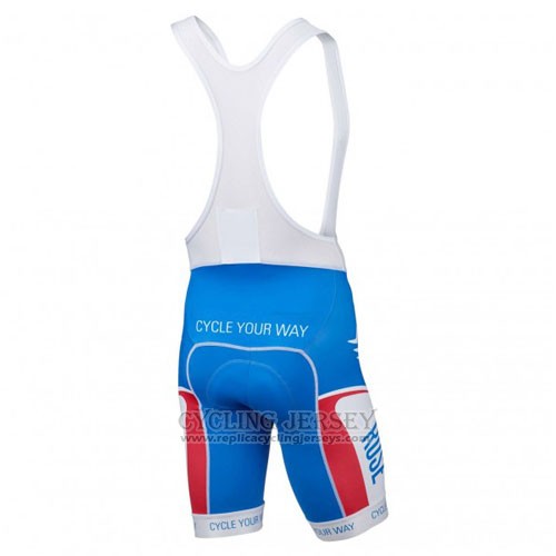 2016 Cycling Jersey Rose White and Blue Short Sleeve and Bib Short