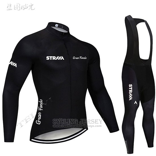 2019 Cycling Clothing STRAVA Black Long Sleeve and Overalls