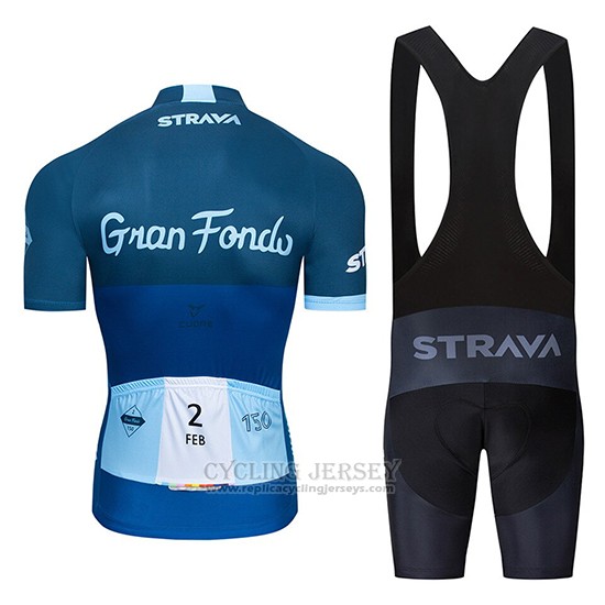 2019 Cycling Clothing STRAVA Dark Blue Short Sleeve and Overalls