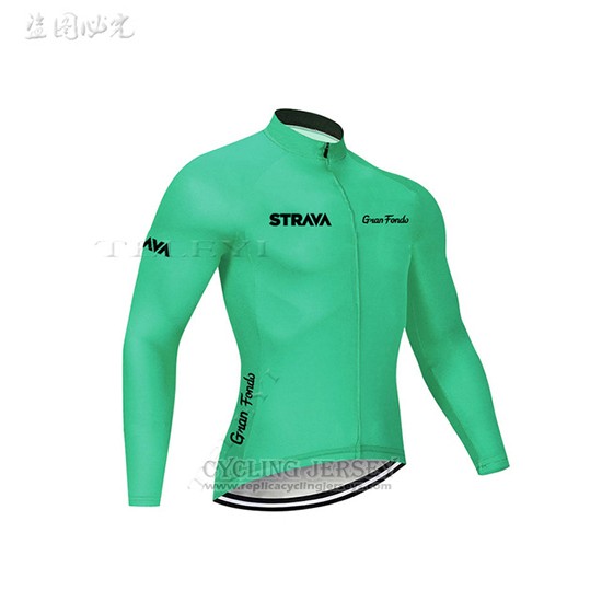 2019 Cycling Clothing STRAVA Green Long Sleeve and Overalls