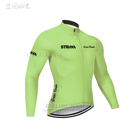 2019 Cycling Clothing STRAVA Light Green Long Sleeve and Overalls