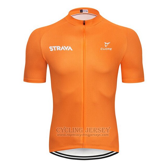 2019 Cycling Clothing STRAVA Orange Short Sleeve and Overalls