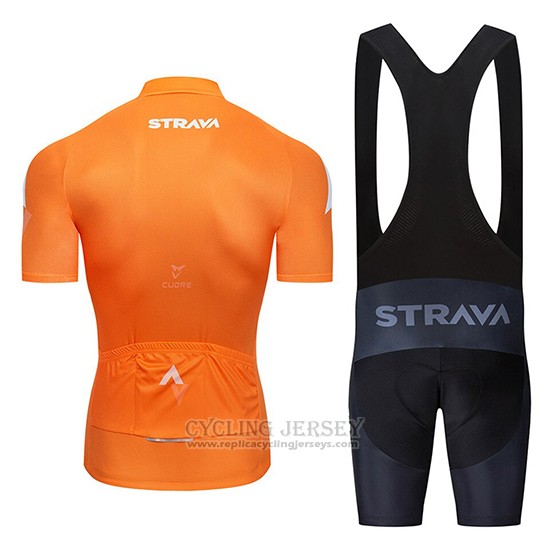 2019 Cycling Clothing STRAVA Orange Short Sleeve and Overalls