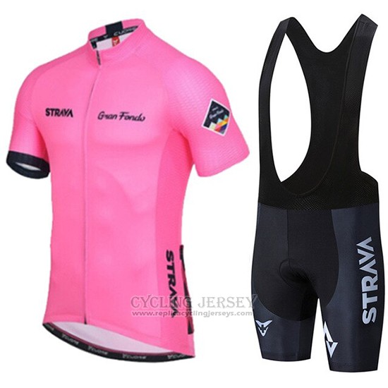 2019 Cycling Clothing STRAVA Pink Short Sleeve and Overalls
