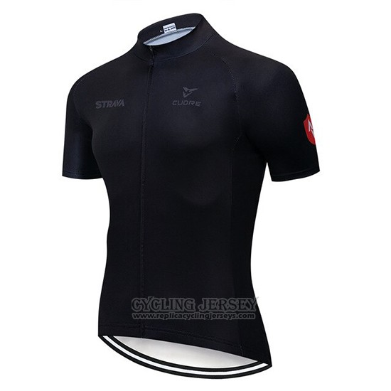 2019 Cycling Jersey STRAVA Black Short Sleeve and Bib Short