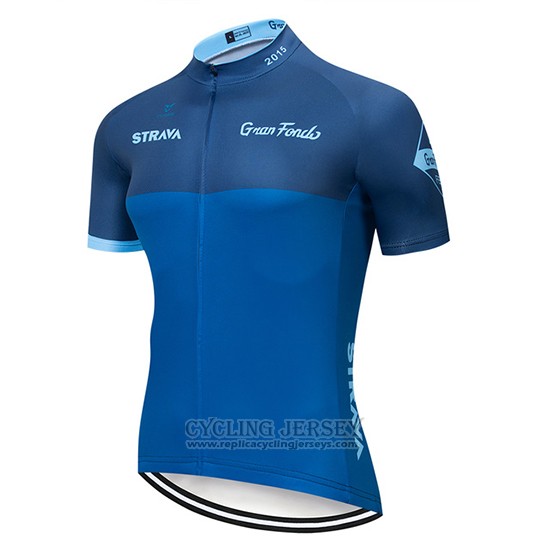 2019 Cycling Jersey STRAVA Blue Short Sleeve and Bib Short