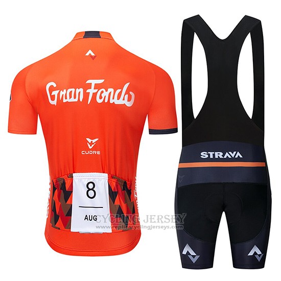 2019 Cycling Jersey STRAVA Orange Short Sleeve and Bib Short