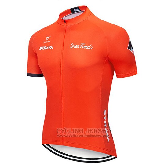 2019 Cycling Jersey STRAVA Orange Short Sleeve and Bib Short