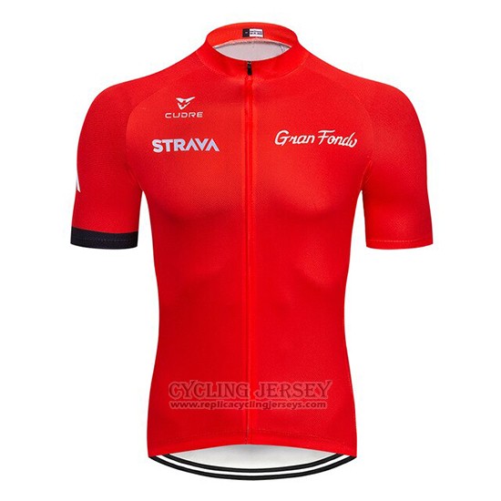 2019 Cycling Jersey STRAVA Red Short Sleeve and Bib Short