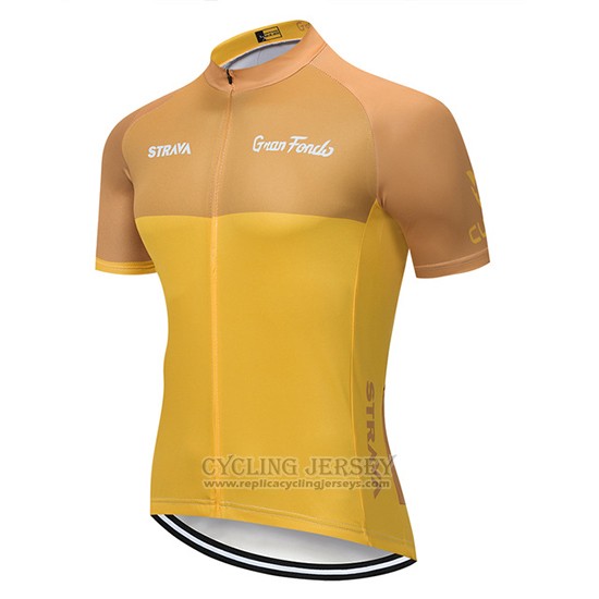 2019 Cycling Jersey STRAVA Yellow Short Sleeve and Bib Short