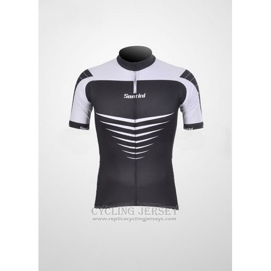 2011 Cycling Jersey Santini Black Short Sleeve and Bib Short