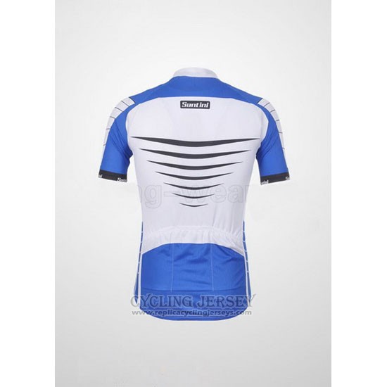 2011 Cycling Jersey Santini Blue and White Short Sleeve and Bib Short