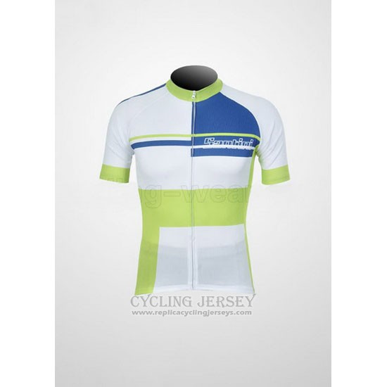 2011 Cycling Jersey Santini Green and White Short Sleeve and Bib Short