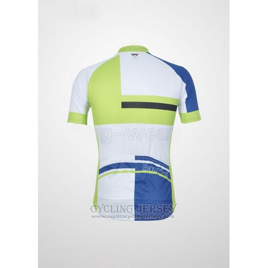 2011 Cycling Jersey Santini Green and White Short Sleeve and Bib Short