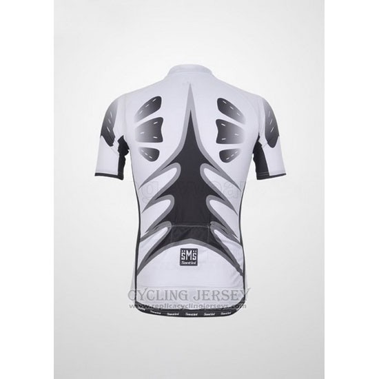 2011 Cycling Jersey Santini White and Black Short Sleeve and Bib Short