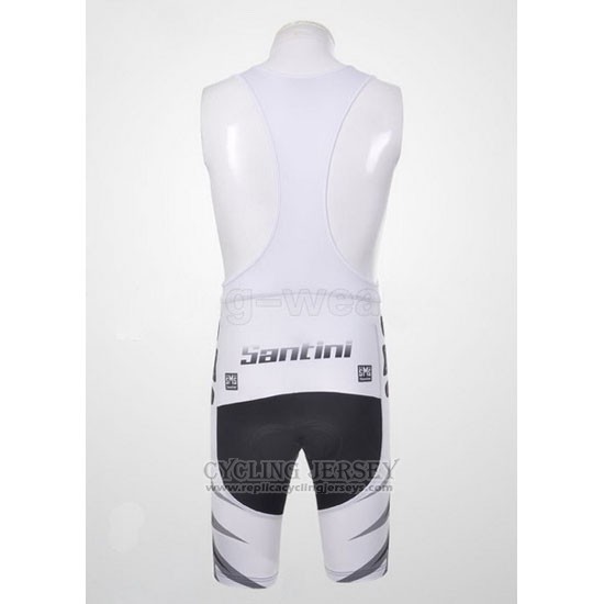 2011 Cycling Jersey Santini White and Black Short Sleeve and Bib Short