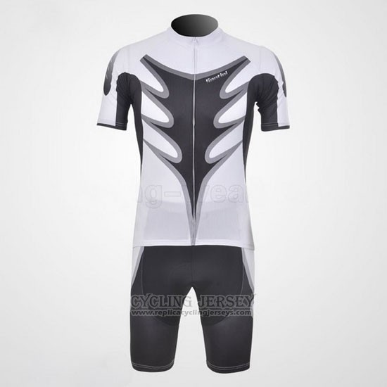 2011 Cycling Jersey Santini White and Black Short Sleeve and Bib Short