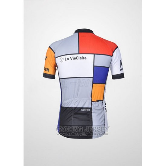 2011 Cycling Jersey Santini White and Gray Short Sleeve and Bib Short