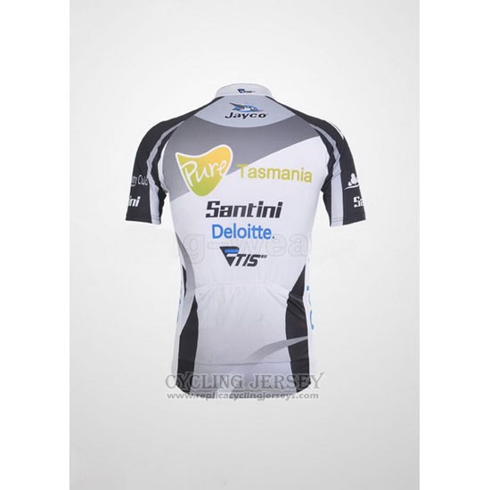 2012 Cycling Jersey Santini Black and Gray Short Sleeve and Bib Short