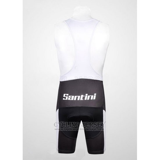 2012 Cycling Jersey Santini Black and White Short Sleeve and Bib Short