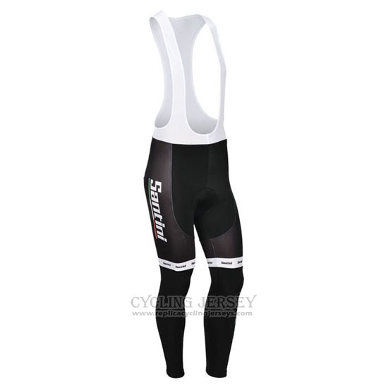 2013 Cycling Jersey Santini Black and White Long Sleeve and Bib Tight