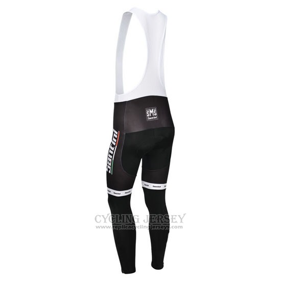 2013 Cycling Jersey Santini Black and White Long Sleeve and Bib Tight