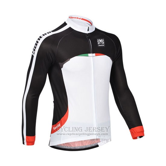 2013 Cycling Jersey Santini Black and White Long Sleeve and Bib Tight