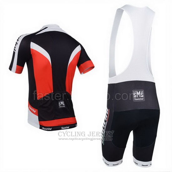 2013 Cycling Jersey Santini Black and White Short Sleeve and Bib Short