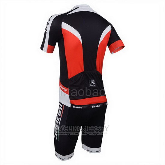 2013 Cycling Jersey Santini Black and White Short Sleeve and Bib Short