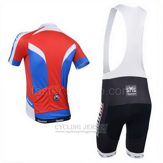 2013 Cycling Jersey Santini Red and White Short Sleeve and Bib Short
