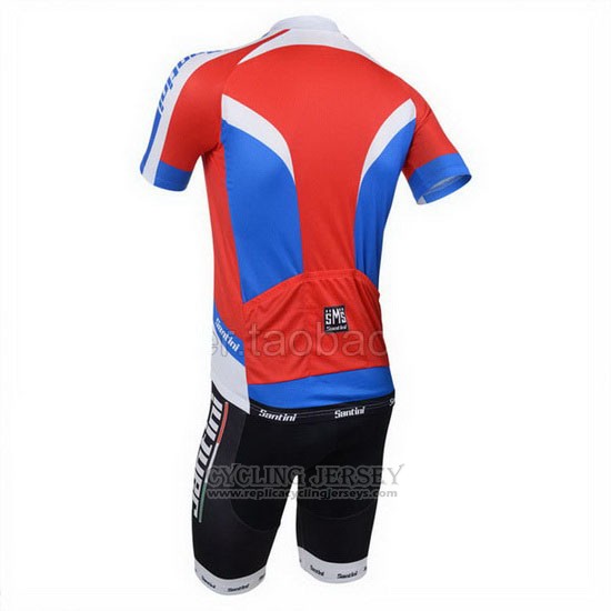2013 Cycling Jersey Santini Red and White Short Sleeve and Bib Short