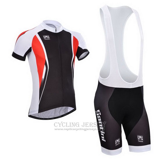 2014 Cycling Jersey Santini Black Short Sleeve and Bib Short