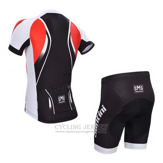2014 Cycling Jersey Santini Black and White Short Sleeve and Bib Short