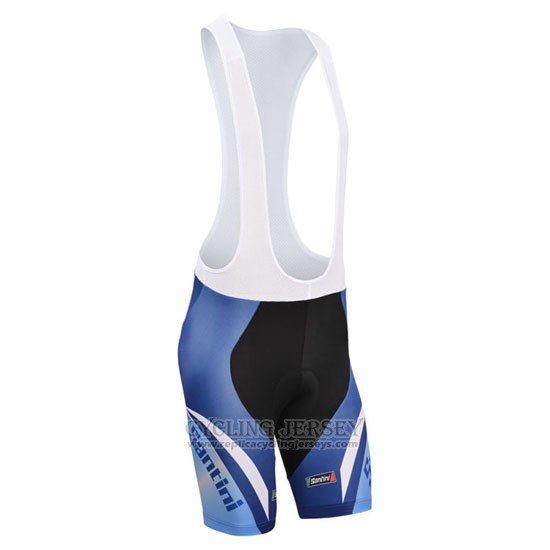 2014 Cycling Jersey Santini Light Blue and White Short Sleeve and Bib Short