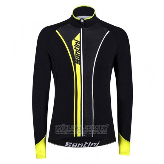 2016 Cycling Jersey Santini Black Long Sleeve and Bib Tight