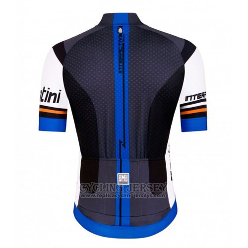 2016 Cycling Jersey Santini Black and Blue Short Sleeve and Bib Short
