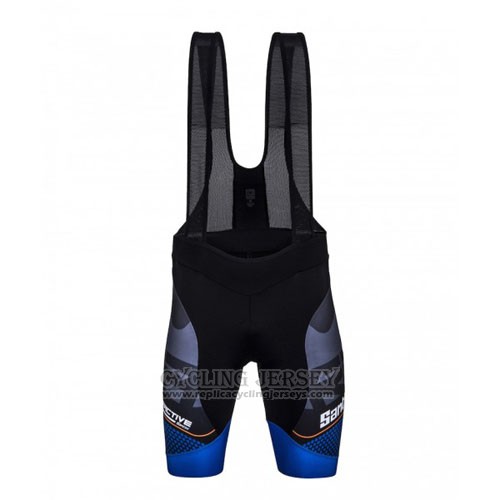 2016 Cycling Jersey Santini Black and Blue Short Sleeve and Bib Short