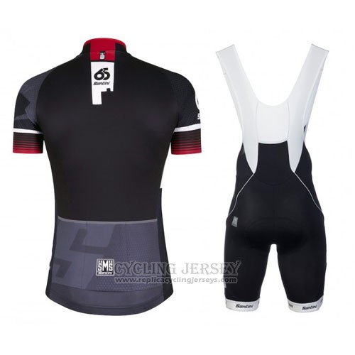 2016 Cycling Jersey Santini Black and White Short Sleeve and Bib Short
