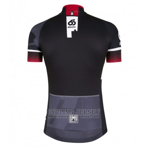 2016 Cycling Jersey Santini Black and White Short Sleeve and Bib Short