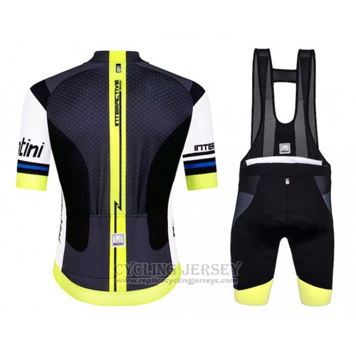 2016 Cycling Jersey Santini Black and Yellow Short Sleeve and Bib Short