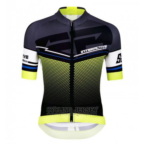 2016 Cycling Jersey Santini Black and Yellow Short Sleeve and Bib Short