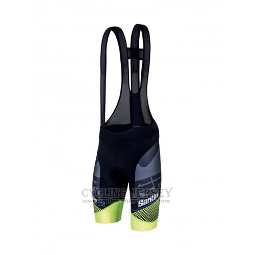 2016 Cycling Jersey Santini Black and Yellow Short Sleeve and Bib Short
