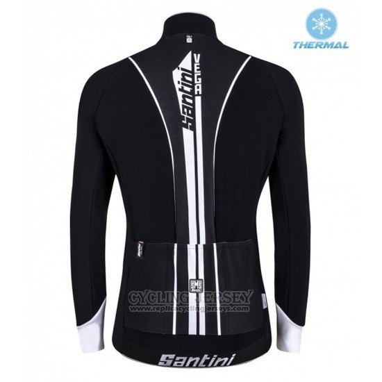 2016 Cycling Jersey Santini Gray and Black Long Sleeve and Bib Tight