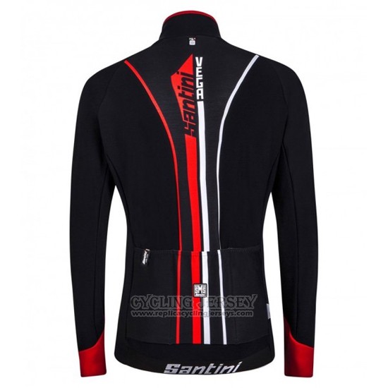 2016 Cycling Jersey Santini Red and Black Long Sleeve and Bib Tight