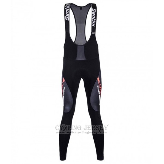 2016 Cycling Jersey Santini Red and Black Long Sleeve and Bib Tight