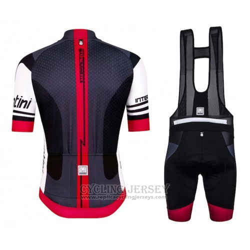 2016 Cycling Jersey Santini Red and Black Short Sleeve and Bib Short