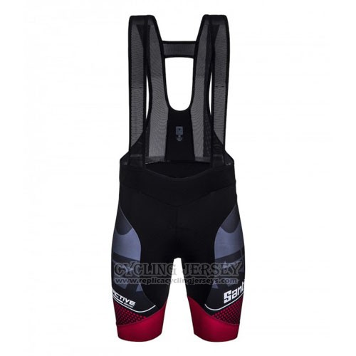 2016 Cycling Jersey Santini Red and Black Short Sleeve and Bib Short