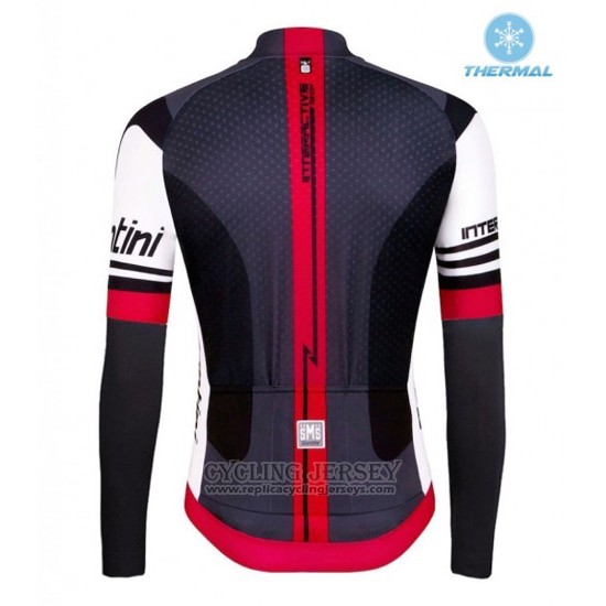 2016 Cycling Jersey Santini Red and Gray Long Sleeve and Bib Tight