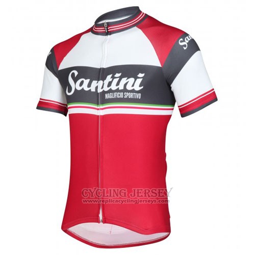 2016 Cycling Jersey Santini Red and White Short Sleeve and Bib Short